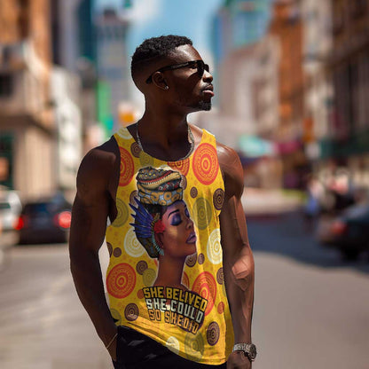 African Women Men Tank Top She Believed She Could So She Did