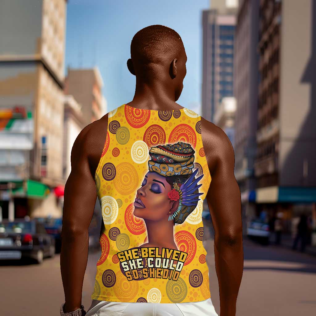 African Women Men Tank Top She Believed She Could So She Did