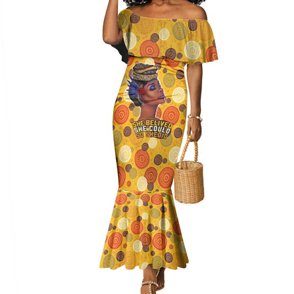 African Women Mermaid Dress She Believed She Could So She Did