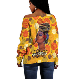 African Women Off Shoulder Sweater She Believed She Could So She Did