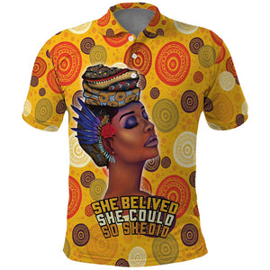 African Women Polo Shirt She Believed She Could So She Did