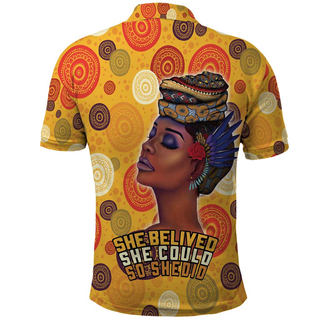 African Women Polo Shirt She Believed She Could So She Did