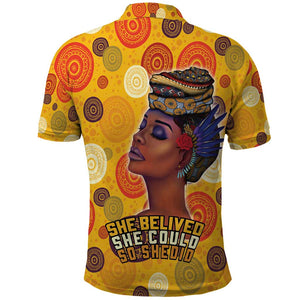 African Women Polo Shirt She Believed She Could So She Did