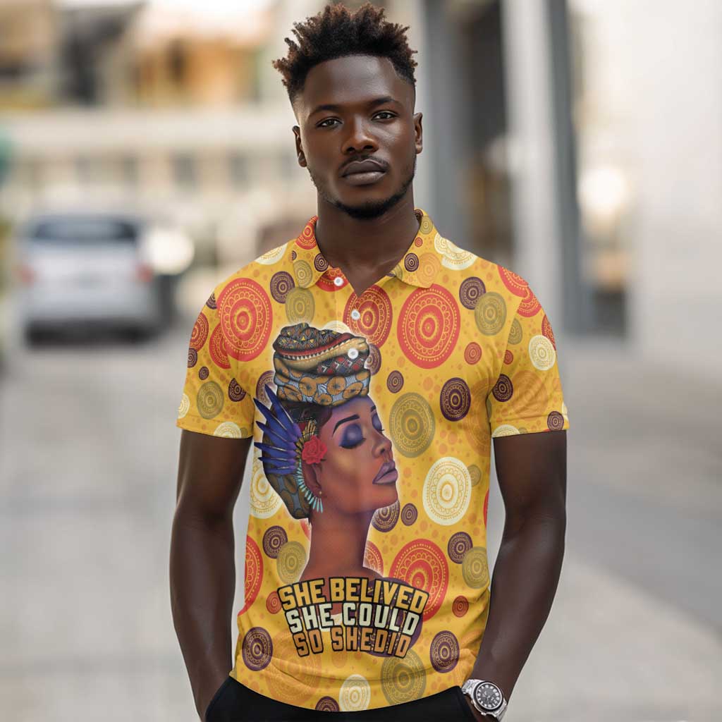 African Women Polo Shirt She Believed She Could So She Did