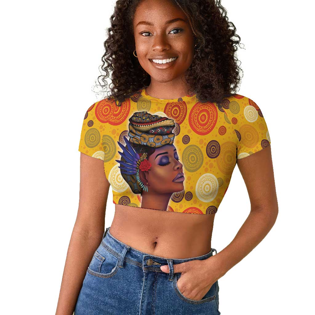African Women Raglan Cropped T shirt She Believed She Could So She Did
