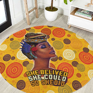 African Women Round Carpet She Believed She Could So She Did