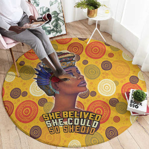 African Women Round Carpet She Believed She Could So She Did