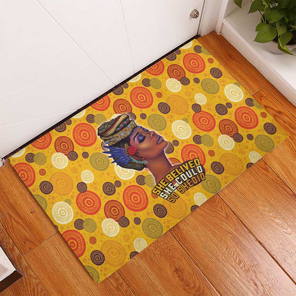 African Women Rubber Doormat She Believed She Could So She Did