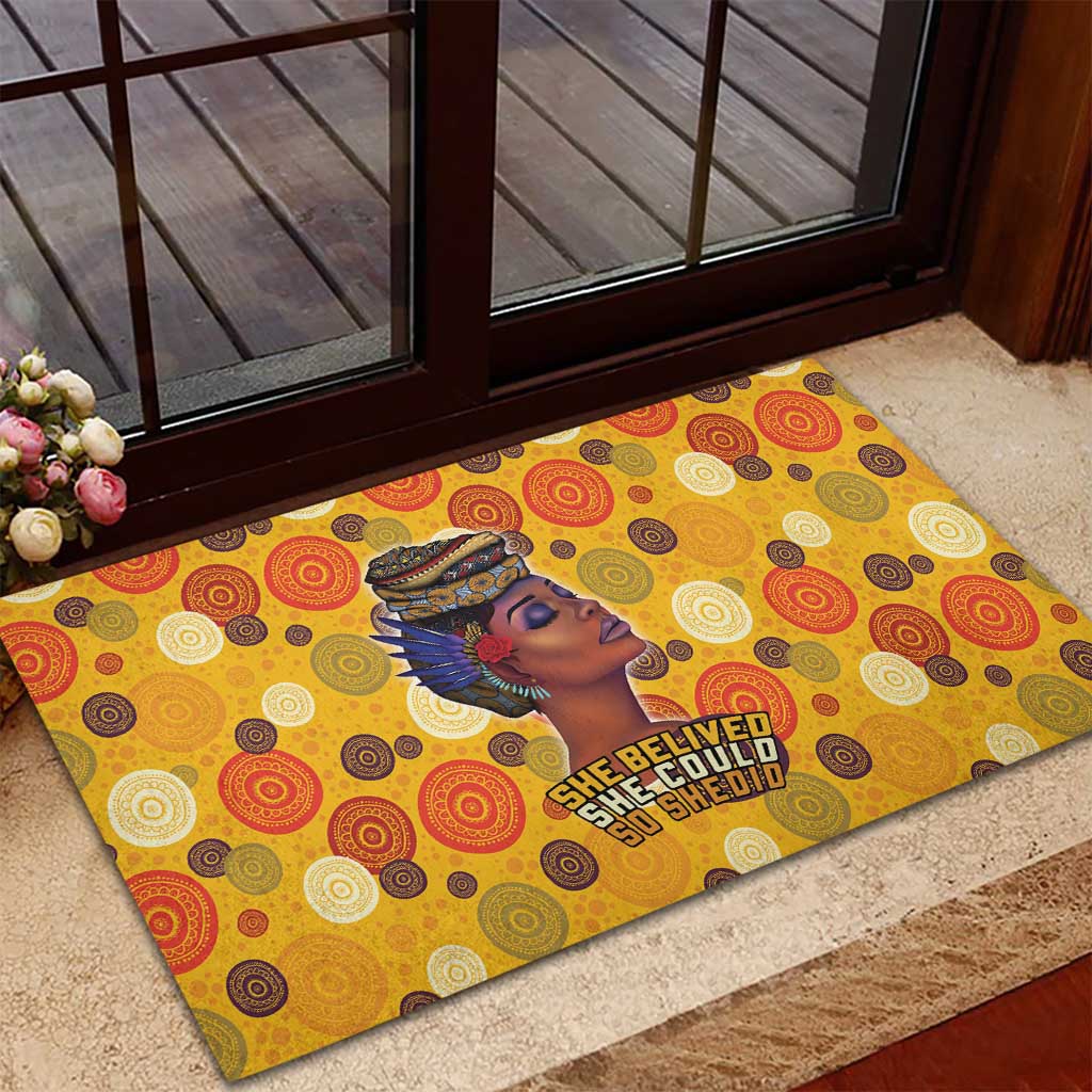 African Women Rubber Doormat She Believed She Could So She Did