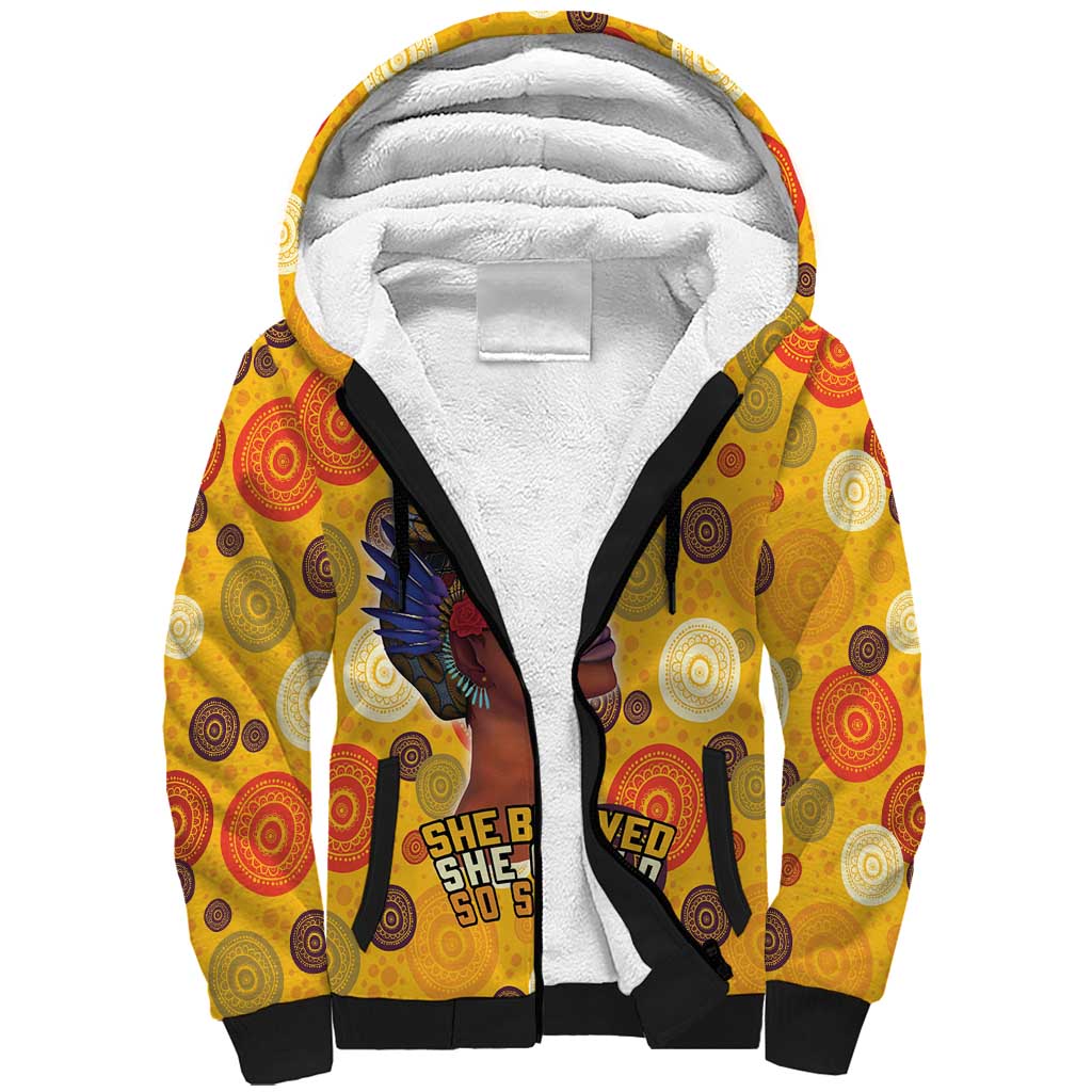 African Women Sherpa Hoodie She Believed She Could So She Did