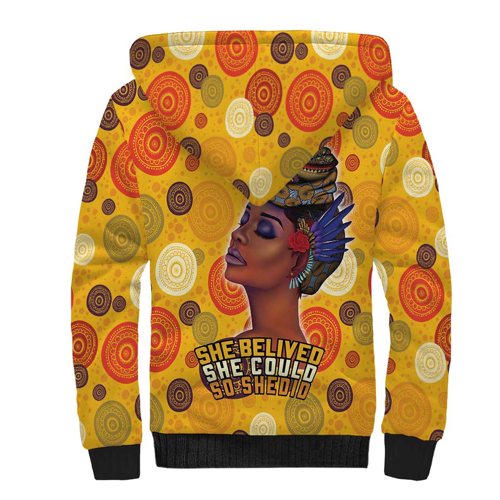 African Women Sherpa Hoodie She Believed She Could So She Did