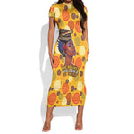 African Women Short Sleeve Bodycon Dress She Believed She Could So She Did DT03