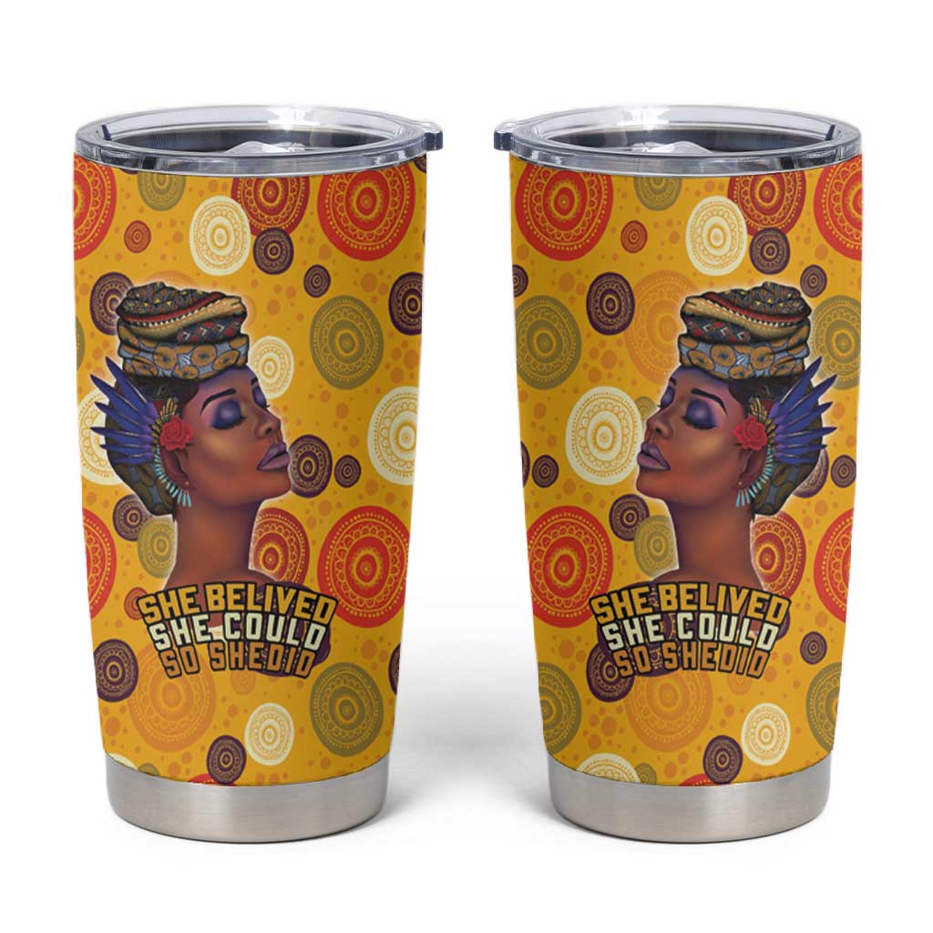 African Women Tumbler Cup She Believed She Could So She Did