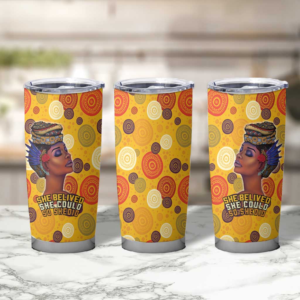 African Women Tumbler Cup She Believed She Could So She Did