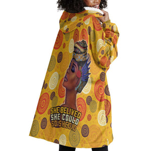 African Women Wearable Blanket Hoodie She Believed She Could So She Did
