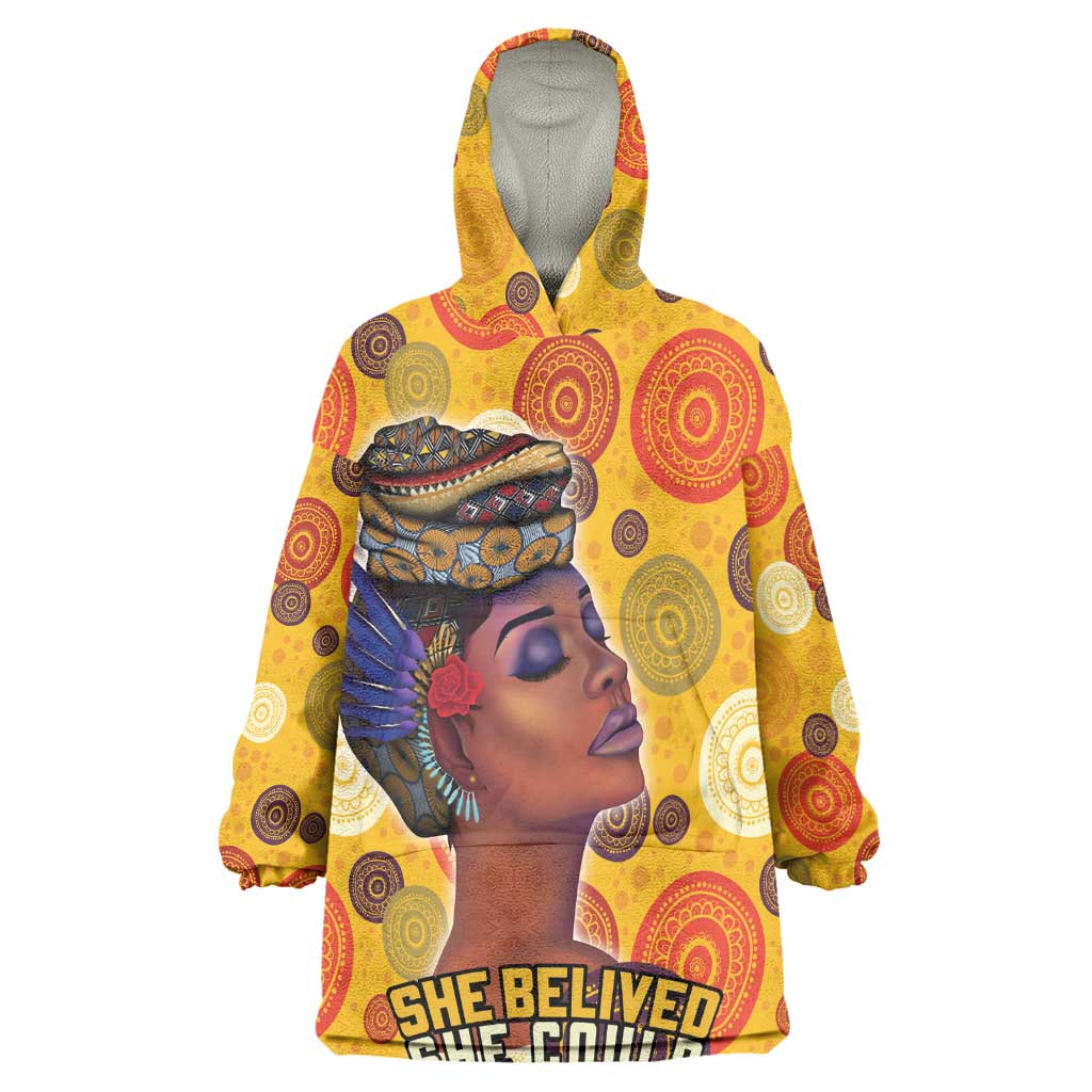 African Women Wearable Blanket Hoodie She Believed She Could So She Did