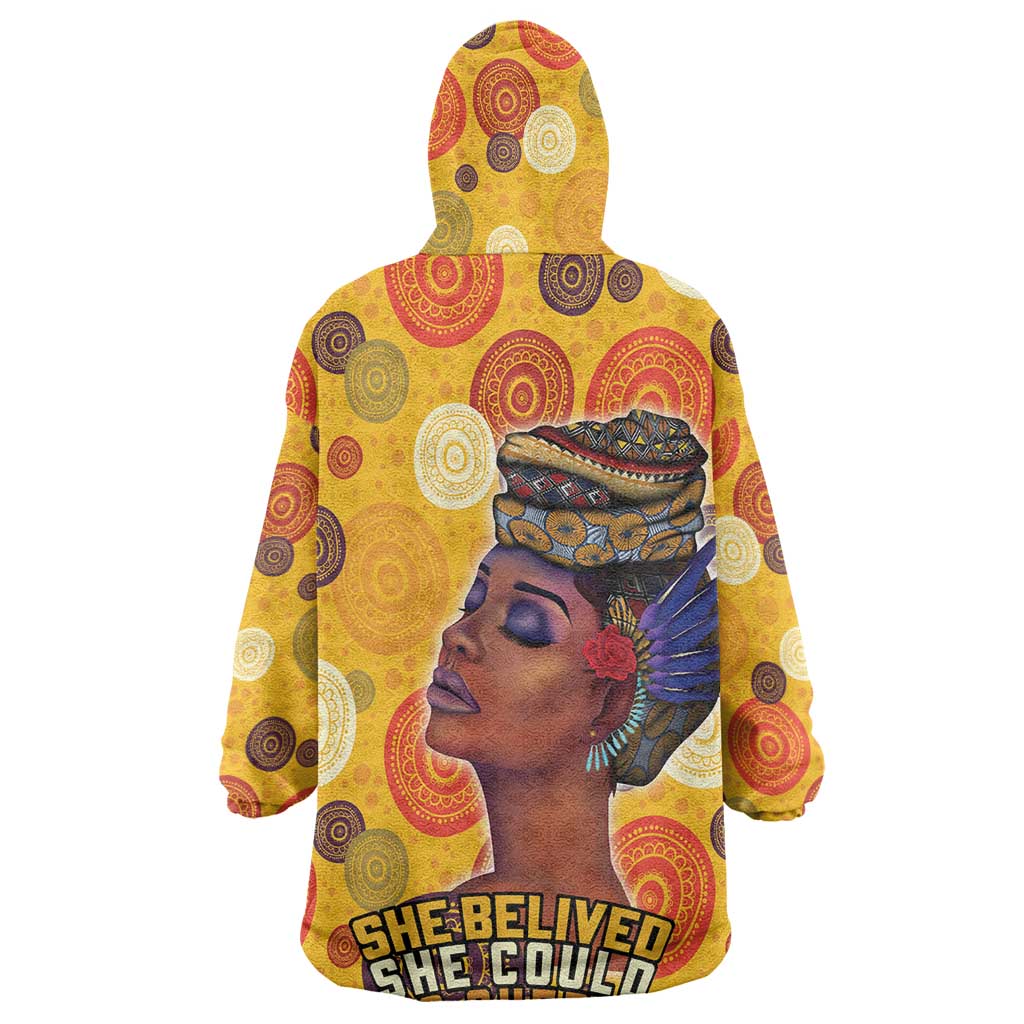 African Women Wearable Blanket Hoodie She Believed She Could So She Did