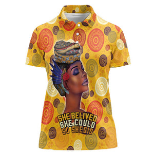 African Women Women Polo Shirt She Believed She Could So She Did