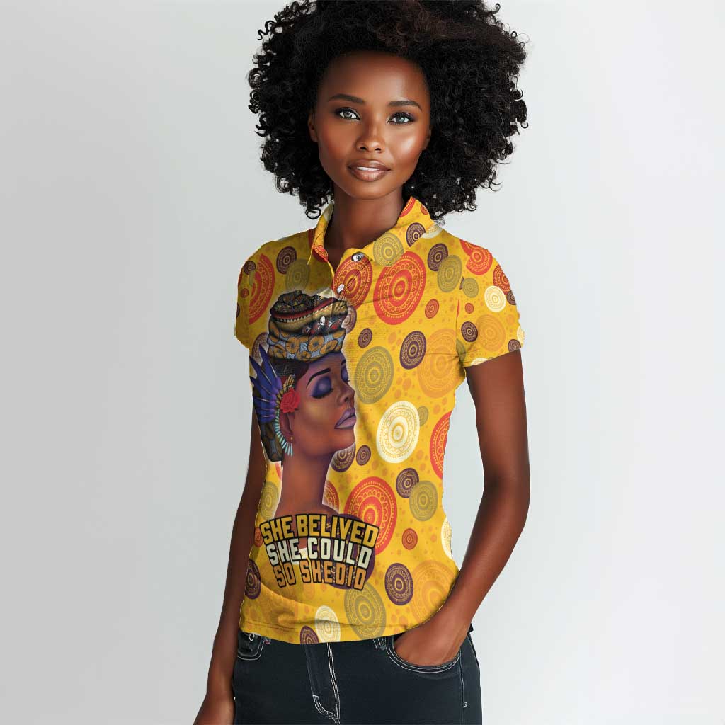 African Women Women Polo Shirt She Believed She Could So She Did