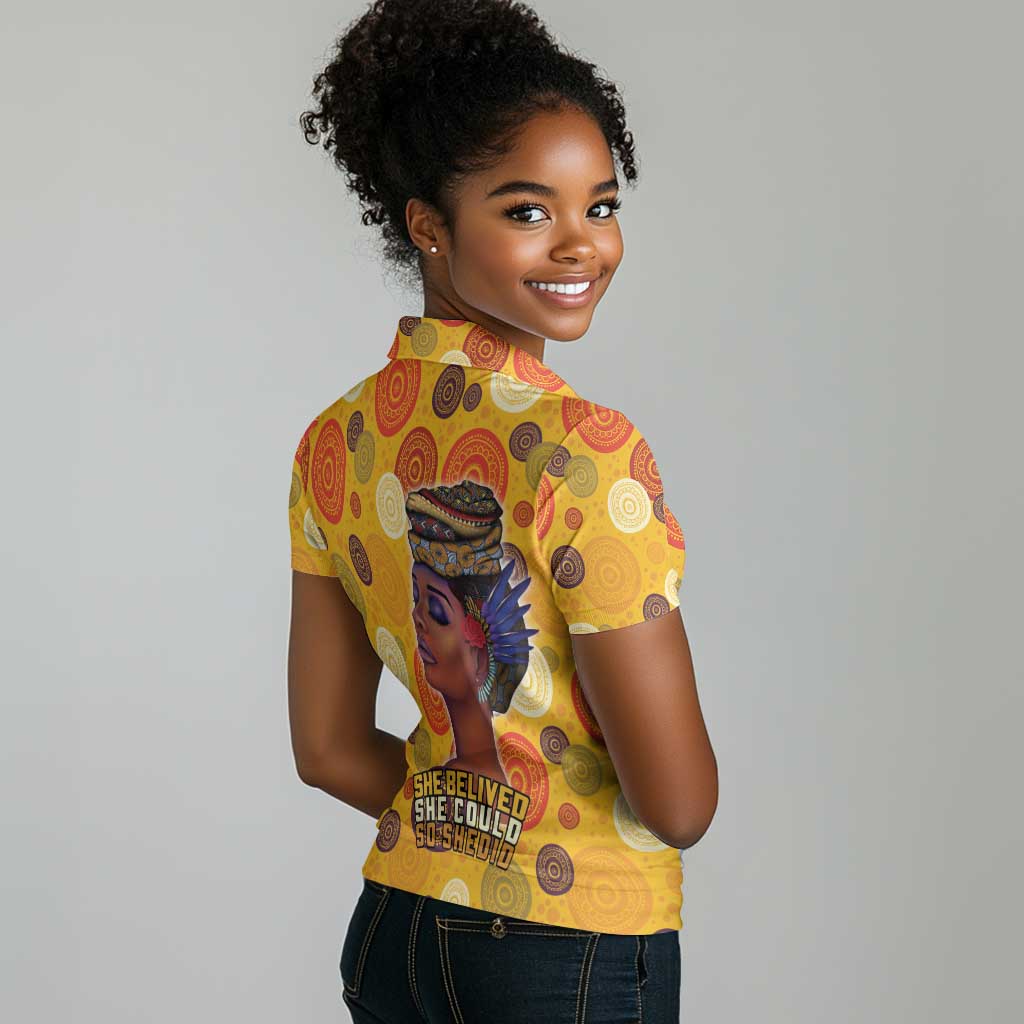 African Women Women Polo Shirt She Believed She Could So She Did
