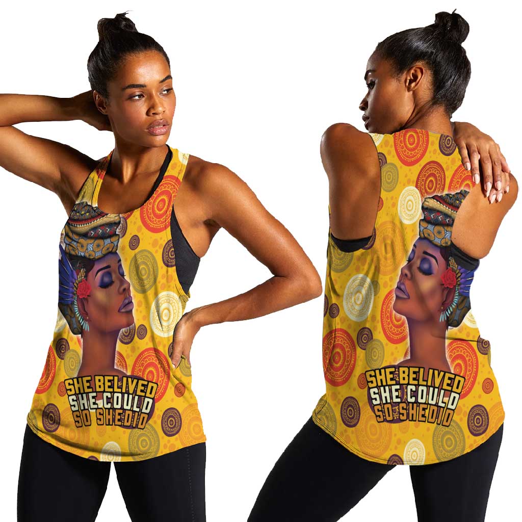 African Women Women Racerback Tank She Believed She Could So She Did