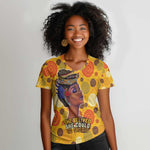 African Women Women V-Neck T-Shirt She Believed She Could So She Did