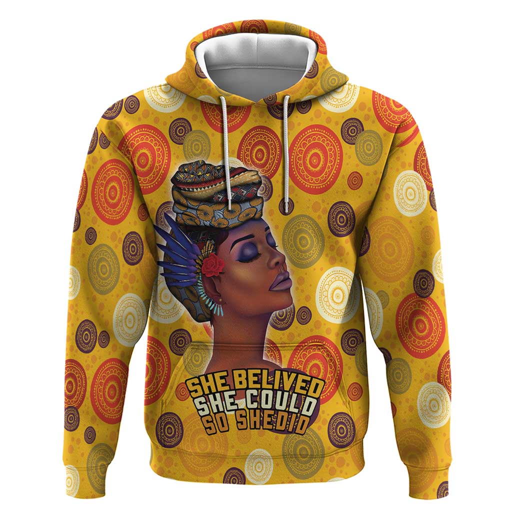 African Women Zip Hoodie She Believed She Could So She Did