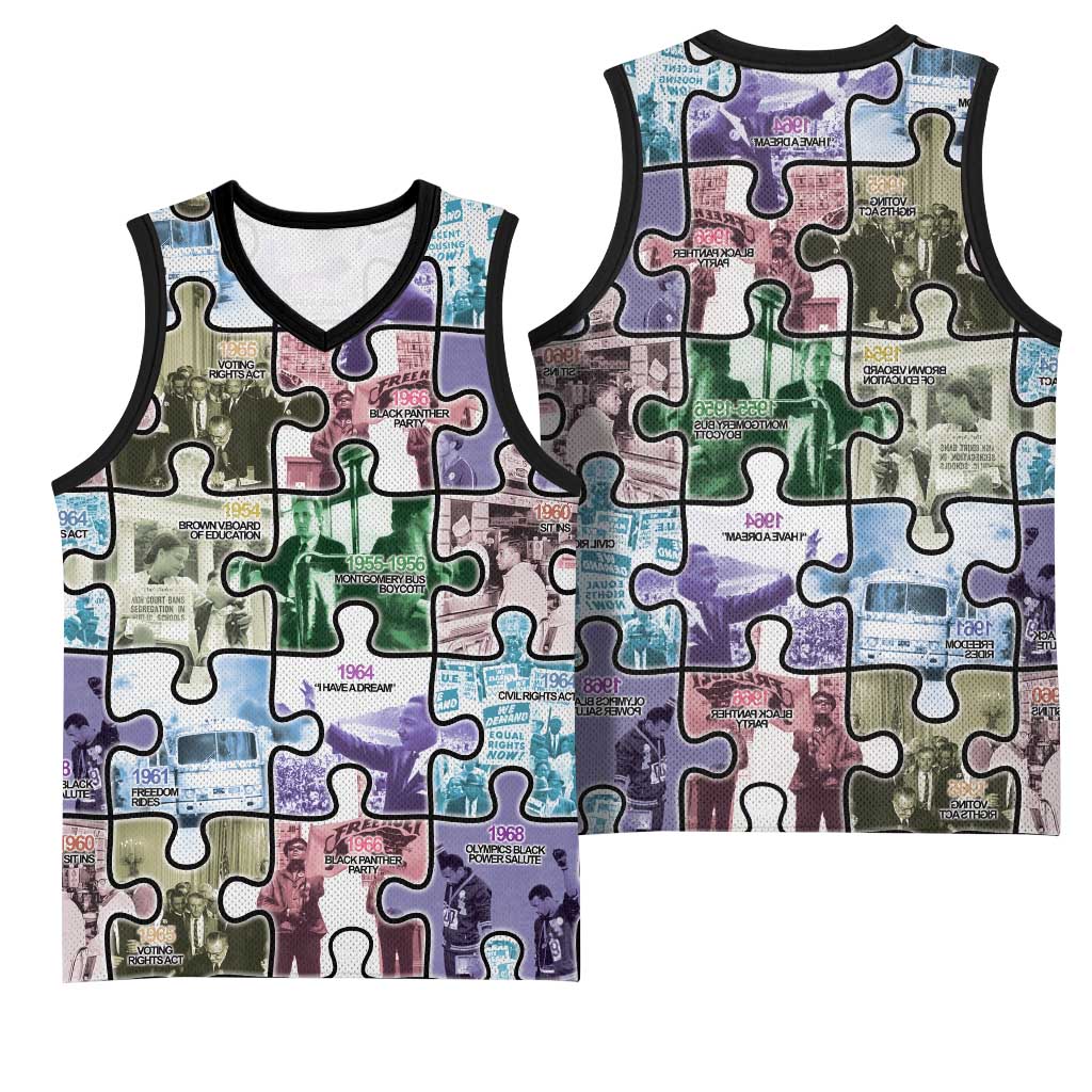 African American Basketball Jersey The Civil Rights Journey in Puzzle - African Pride