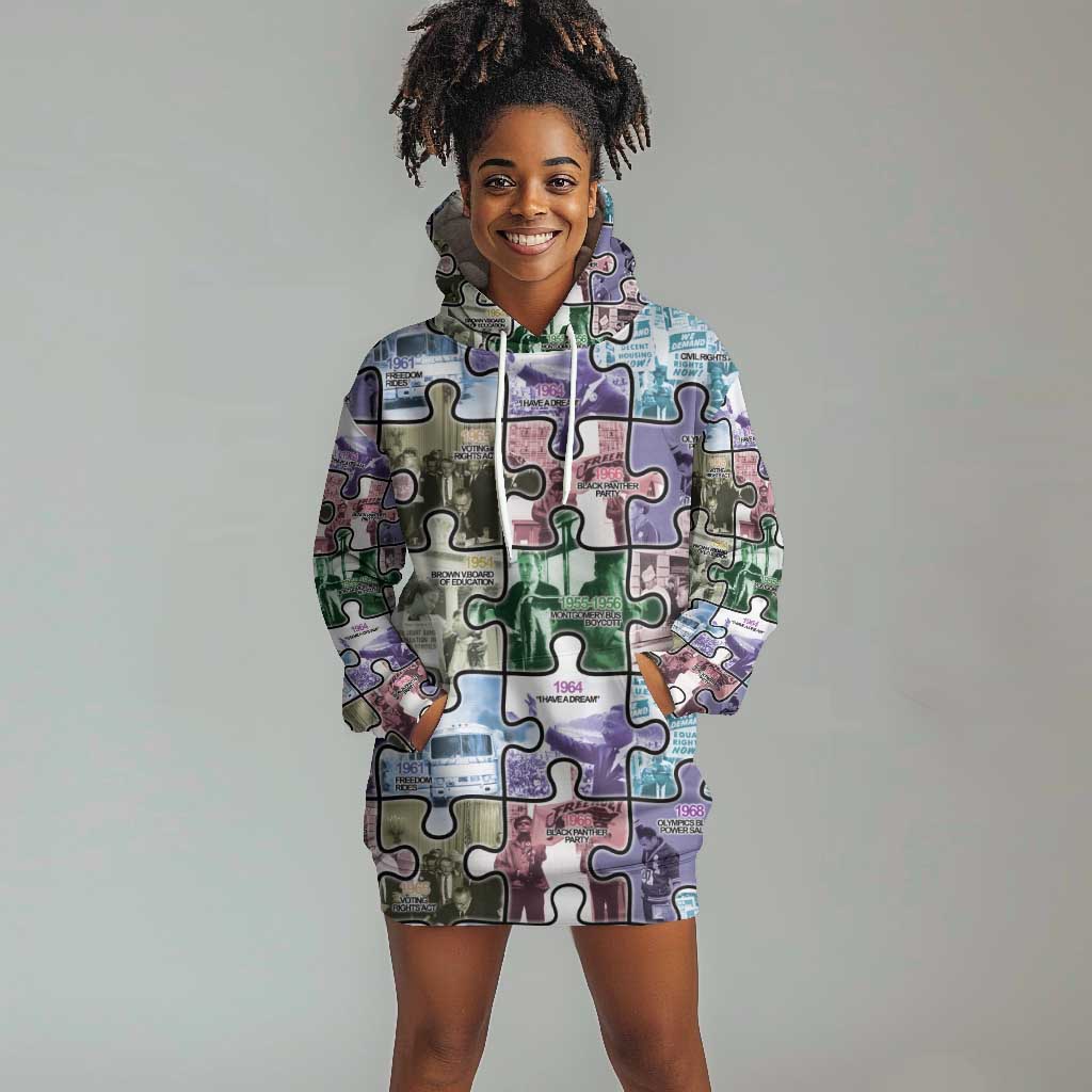 African American Hoodie Dress The Civil Rights Journey in Puzzle