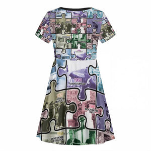 African American Kid Short Sleeve Dress The Civil Rights Journey in Puzzle