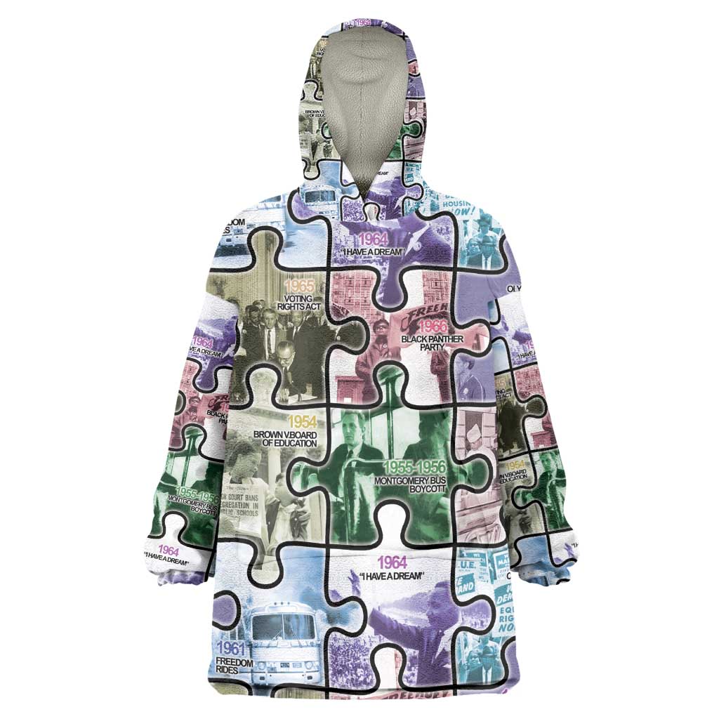 African American Kid Wearable Blanket Hoodie The Civil Rights Journey in Puzzle