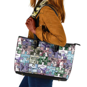 African American Leather Tote Bag The Civil Rights Journey in Puzzle