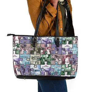 African American Leather Tote Bag The Civil Rights Journey in Puzzle