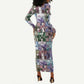 African American Long Sleeve Bodycon Dress The Civil Rights Journey in Puzzle DT03