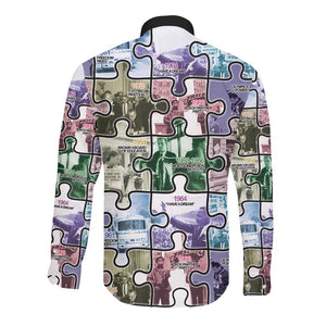African American Long Sleeve Button Shirt The Civil Rights Journey in Puzzle