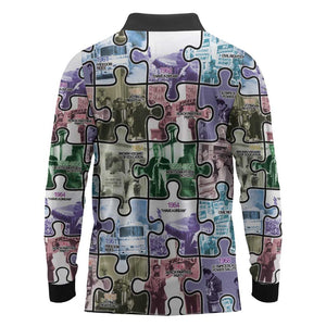 African American Long Sleeve Polo Shirt The Civil Rights Journey in Puzzle