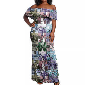African American Off Shoulder Maxi Dress The Civil Rights Journey in Puzzle