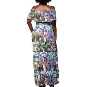 African American Off Shoulder Maxi Dress The Civil Rights Journey in Puzzle