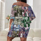 African American Off Shoulder Short Dress The Civil Rights Journey in Puzzle