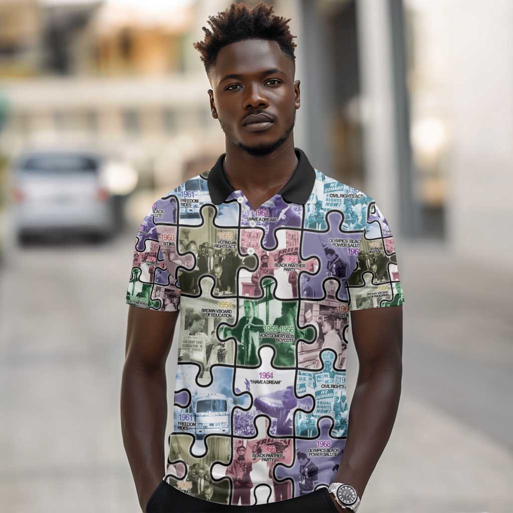 African American Polo Shirt The Civil Rights Journey in Puzzle