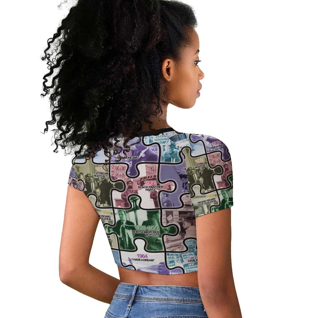 African American Raglan Cropped T shirt The Civil Rights Journey in Puzzle