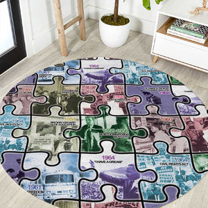 African American Round Carpet The Civil Rights Journey in Puzzle