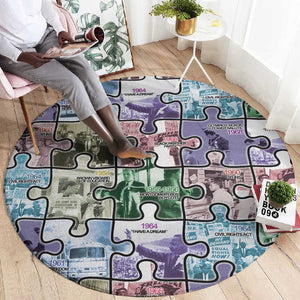 African American Round Carpet The Civil Rights Journey in Puzzle