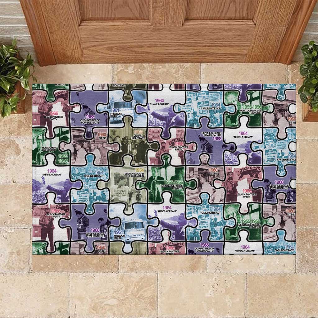 African American Rubber Doormat The Civil Rights Journey in Puzzle