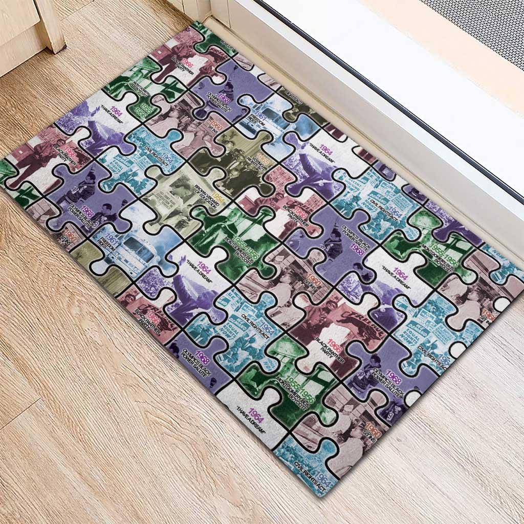 African American Rubber Doormat The Civil Rights Journey in Puzzle