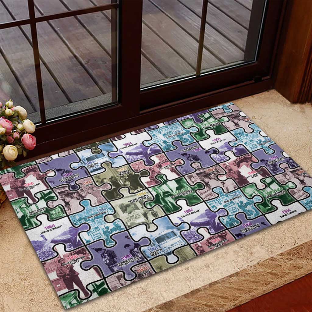 African American Rubber Doormat The Civil Rights Journey in Puzzle