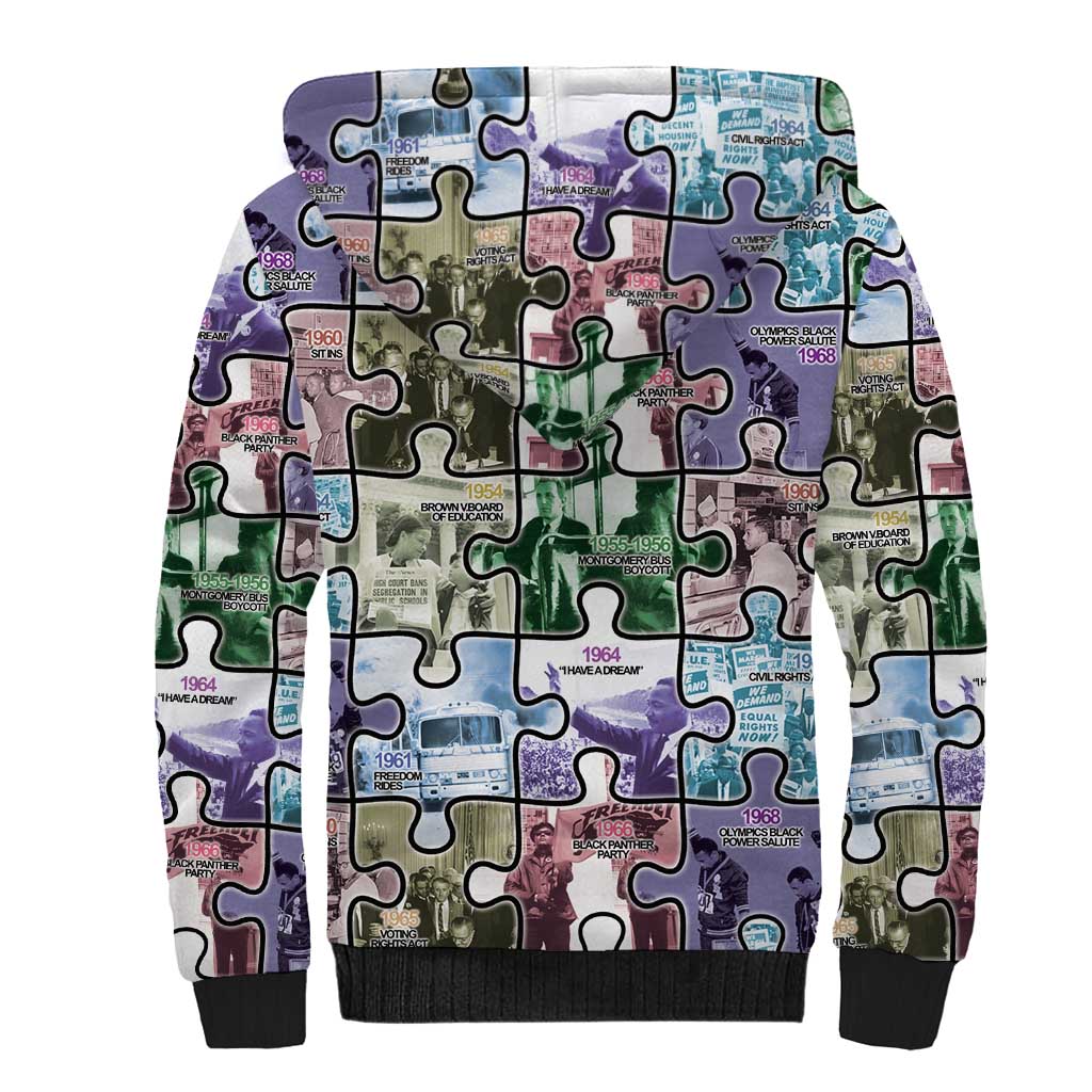 African American Sherpa Hoodie The Civil Rights Journey in Puzzle