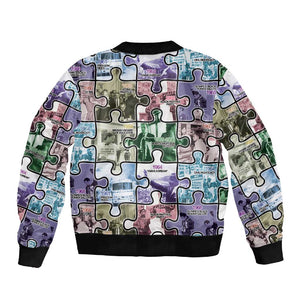 African American Sleeve Zip Bomber Jacket The Civil Rights Journey in Puzzle