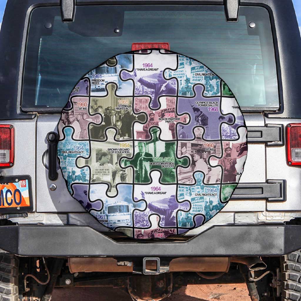 African American Spare Tire Cover The Civil Rights Journey in Puzzle