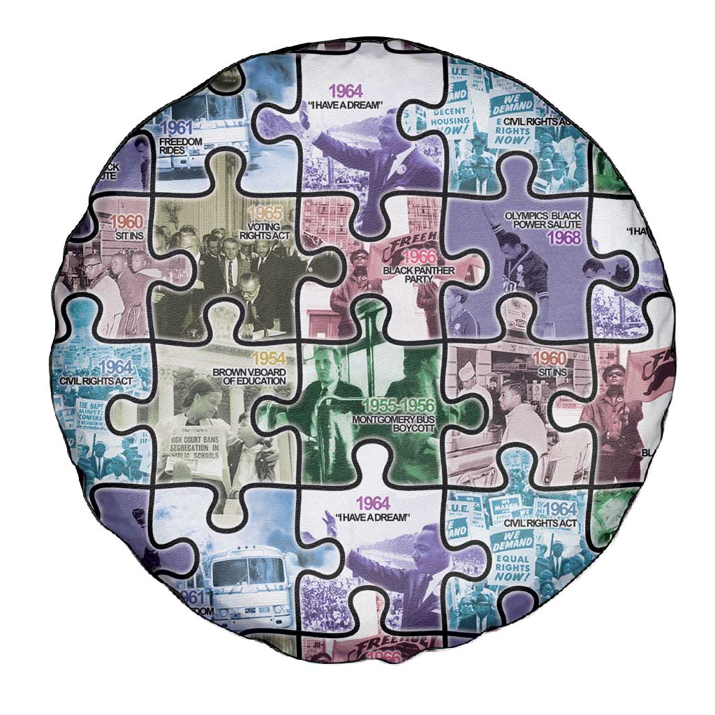 African American Spare Tire Cover The Civil Rights Journey in Puzzle